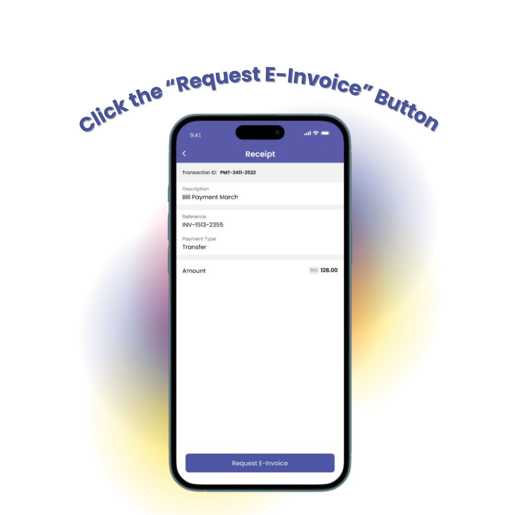 Click the “Request E-Invoice” Button