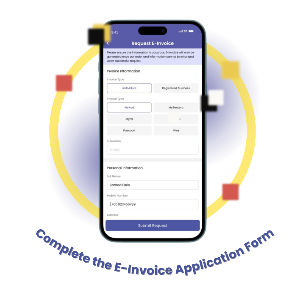 Complete the E-Invoice Application Form